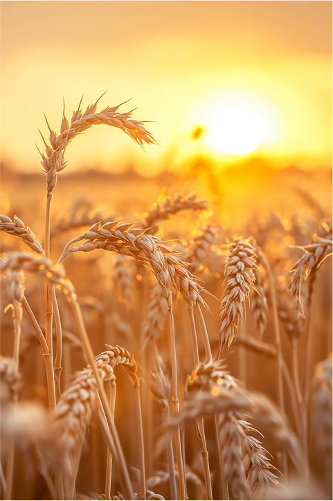 Wheat field at sunset